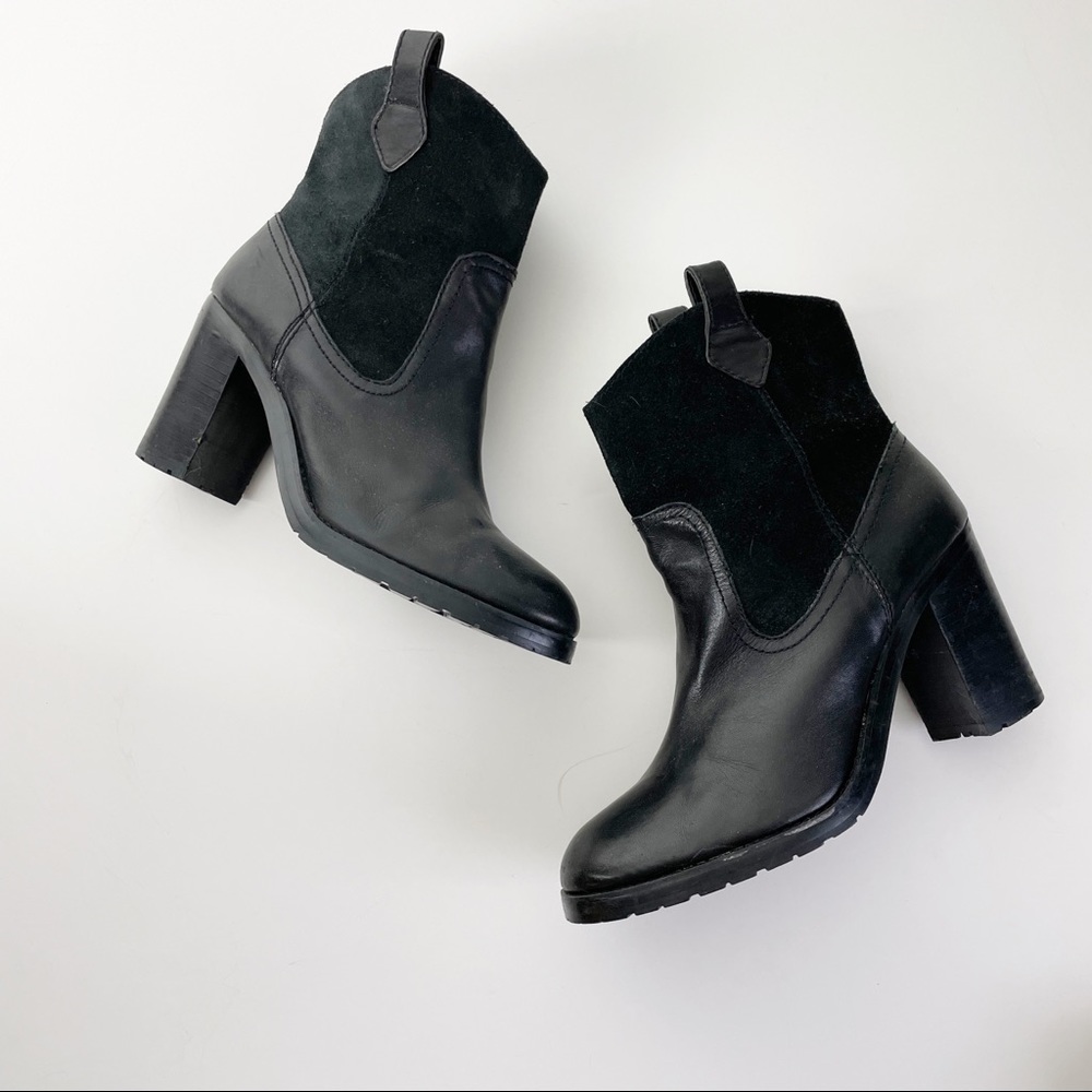 Ralph Lauren lug sole leather heel boots SZ 8